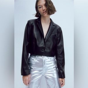 Cropped coated H&M jacket - never worn